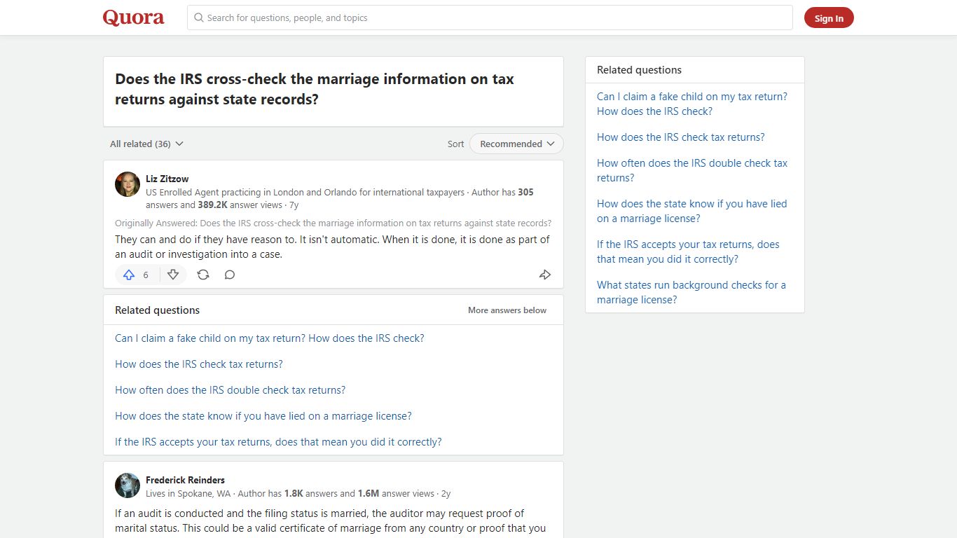 Does the IRS cross-check the marriage information on tax ... - Quora